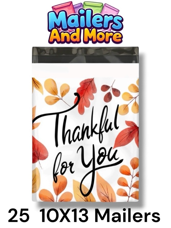 Mailers And More Other - 25 10X13 Poly Mailers Fall Leaf Thankful, Shipping Envelopes PRICE IS FIRM